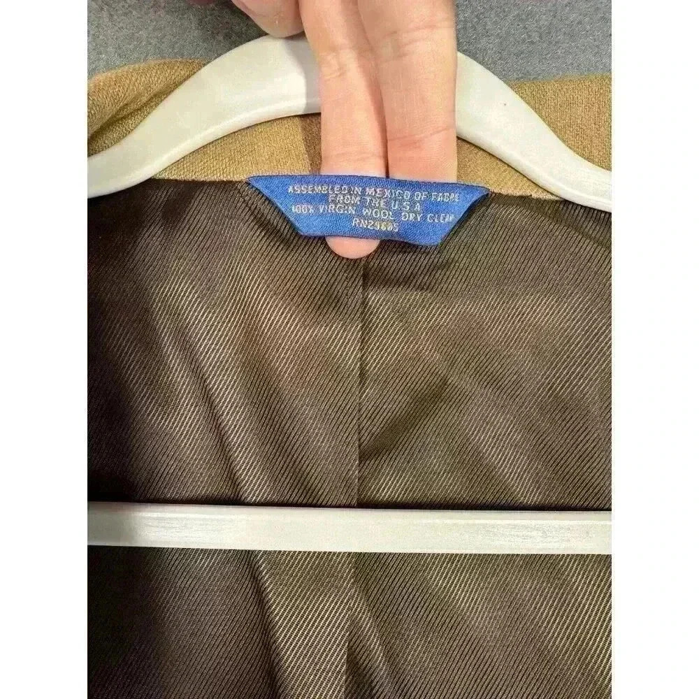 Pendleton Wool Blazer Jacket Size 44 Long Sportcoat Khaki Tan Gold 2 Button EUC - Picture 5 of 12